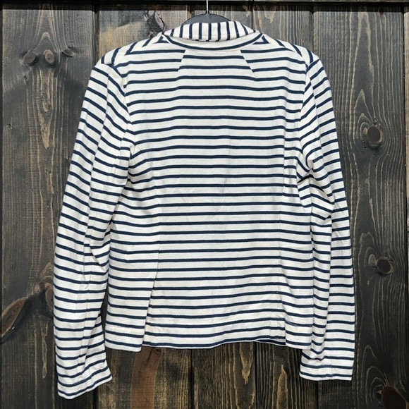 J. Crew Blazer Style Cardigan Sweater XS Striped Soft Stretch Button Front - Picture 4 of 7